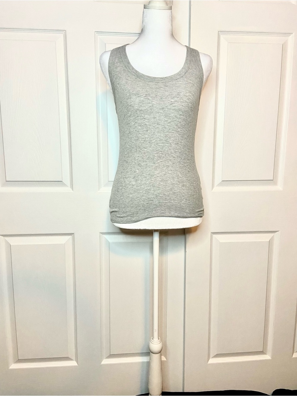 Ribbed Scoop Neck Racer Tank